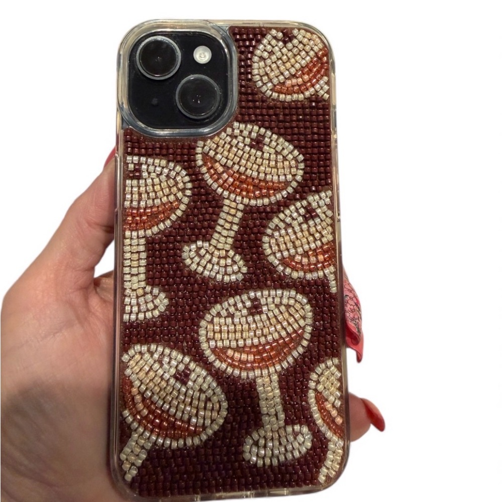 MVMT Espressotini Beaded iPhone Case 15/14/13 - Espresso Brown and Cream - Picture 5 of 5